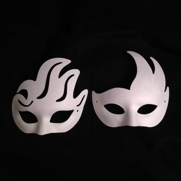 DIY Paper Pulp Half Mask with Flame, Craft Supplies Mask, Blank Masquerade Mask