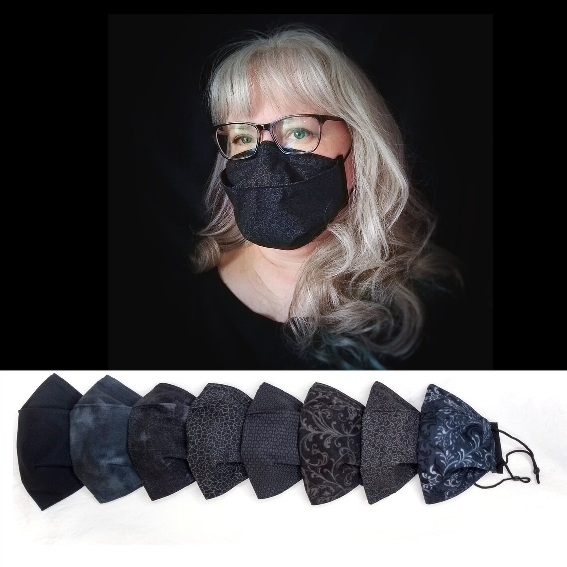 Black Dress Mask Dressy Black Face Mask Dressy Face Mask Etsy