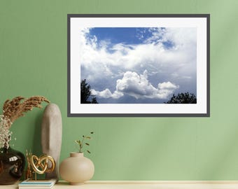 Quiet Companion – Minimalist Cloud Print, Nature Wall Art, Digital Sky Photography