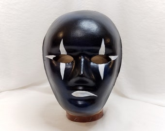 Black and White Cosmic Mask, Paper Mache Party Mask