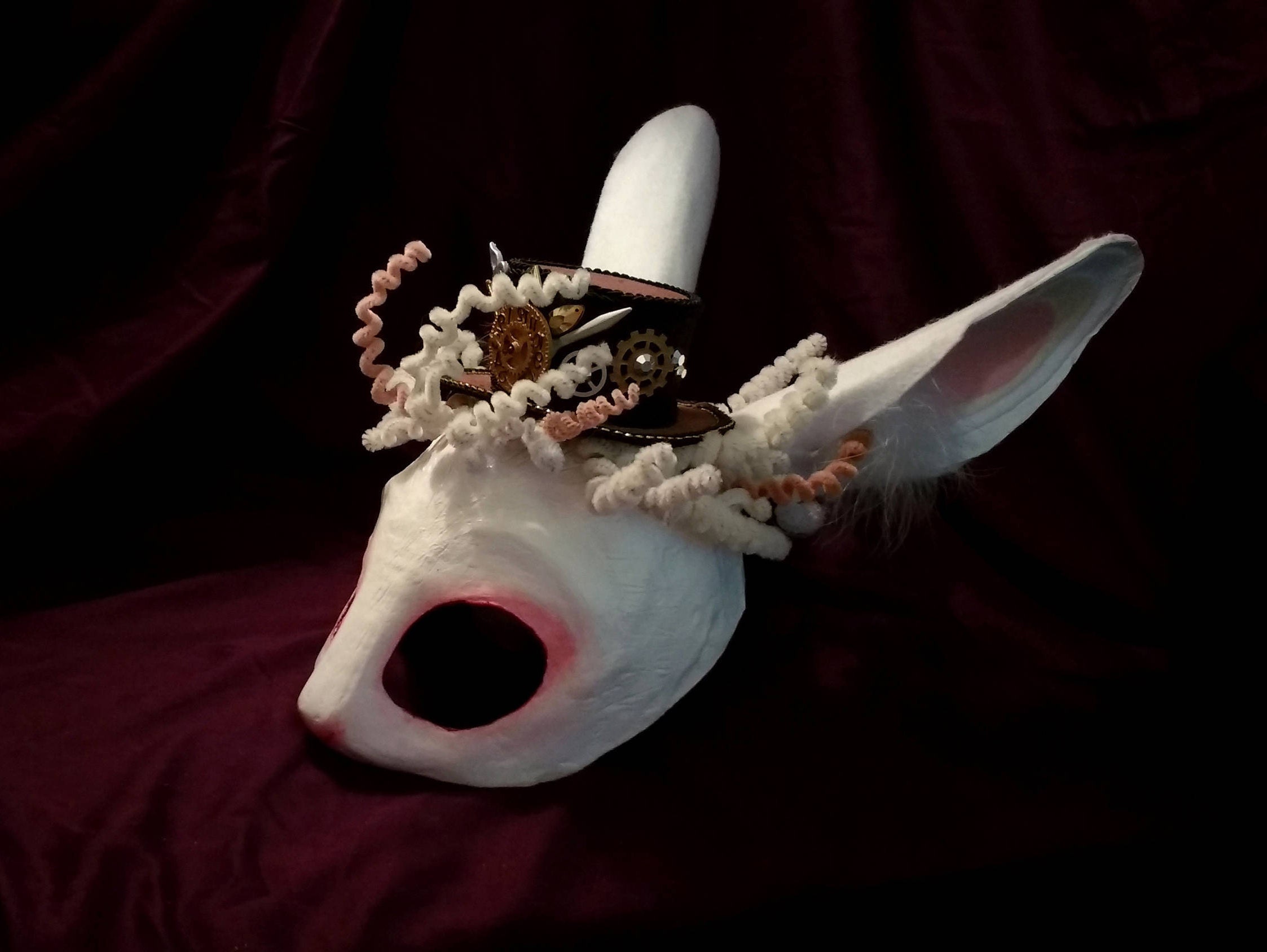 Custom White Rabbit Mask Steampunk White Rabbit Mask Adult | Etsy