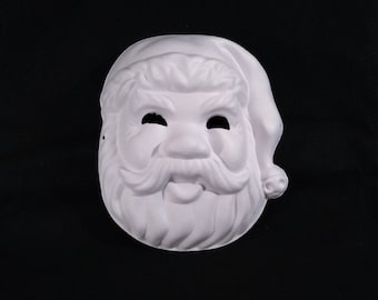 Blank Santa Claus Mask, DIY Santa Mask, Christmas Mask, Craft Supplies DIY Mask, Holiday Craft Mask