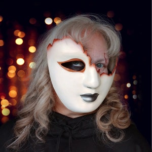 Cream Masquerade Mask: Venetian Style, Copper & Silver Accents