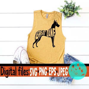 Great Dane Silhouette SVG Great Dane Cutting File Gift for Great Dane Lover Great Dane Dog Silhouette Circuit File Dog Cutting File