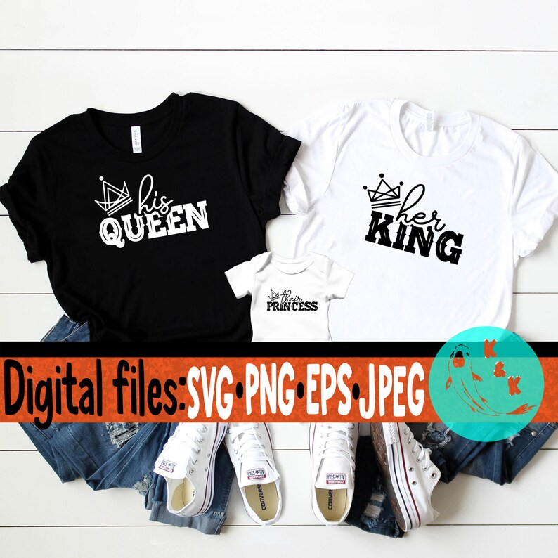 He's My King Shes My Queen Their Princess Mom, Dad, Baby Matching T ...