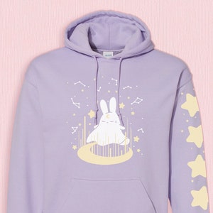 Kawaii Pastel Goth Hoodie | Men/Women/Unisex Sizes S-3XL | Usagi sweatshirt, Moon aesthetic sweater, Star sleeve, Egirl clothes, Spooky gift