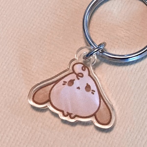 Holland Lop Keychain | 1&quot; | 2-Sided Acrylic Charm | Pet breed art, Kawaii rabbit accessories, Animal lover present, Cute chibi bunny gift