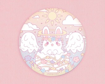 Easter Bunny Sticker | 3" | Kawaii rabbit planner deco, Magical girl bujo sticker, Cute fairy kei aesthetic, Mahou shoujo anime stationery