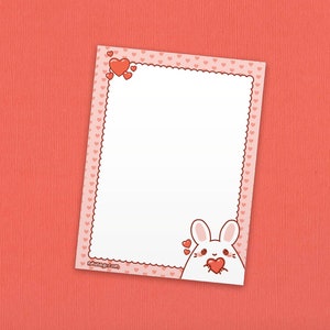 Cute Heart Memo Pad | 4” x 5.5” | Pink stationery, Aesthetic note pad, Kawaii office supplies, Valentine's Day gift, Tearaway paper sheets