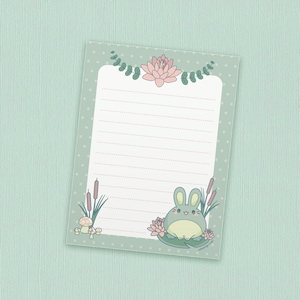 Cottagecore Notepad | Cute office supplies, Desk accessories, Bunny stationery, Kawaii frog memo pad, Teacher gift, Naturecore aesthetic