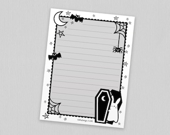 Spooky Halloween Notepad | Creepy cute office supplies, Desk accessories, Goth aesthetic stationery, Yami kawaii memo pad, Teacher gift