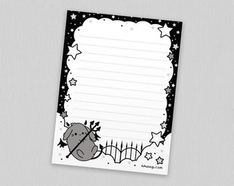 Devil Bunny Overlord Notepad | Creepy cute office supplies, Spooky desk accessories, Goth stationery, Yami kawaii memo pad, Halloween gift