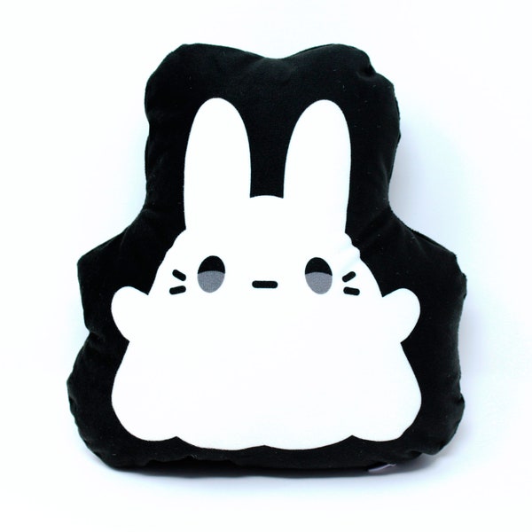 Ghost Bunny Pillow Plush | 25 cm | Cute stuffy, Dorm room decor, Cryptidcore, Chibi rabbit, Anime art style animal, Spooky stocking stuffer