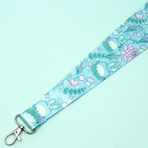 Cute Frog Bunny Breakaway Lanyard 36 Kawaii Botanical Key Holder