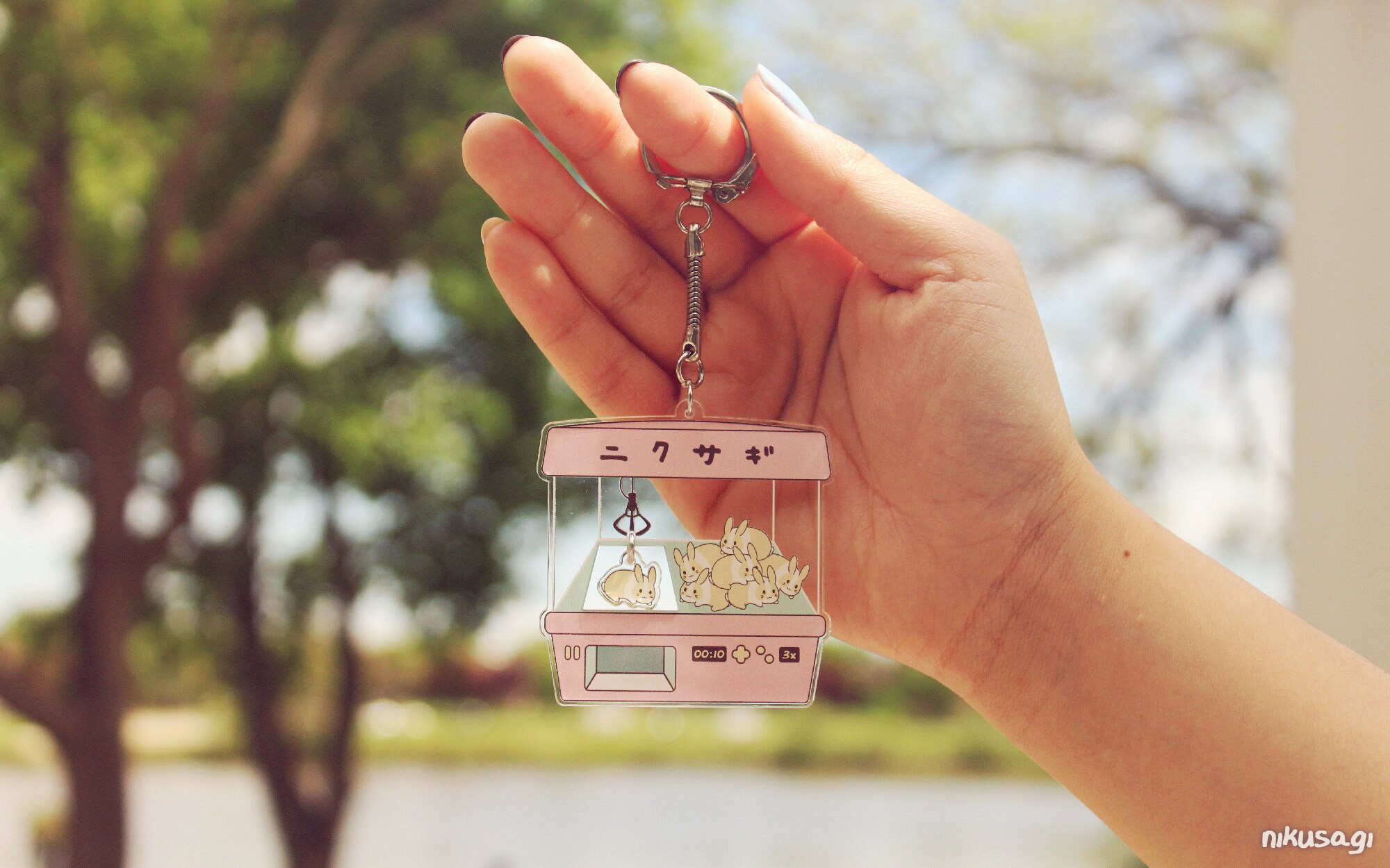Caged Fairy cute kawaii clear acrylic keychain charm - Dreamchaserart