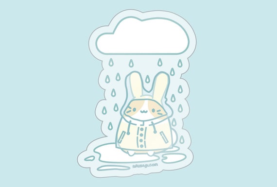 Raincoat Rabbit Clear Sticker 3 Kawaii 