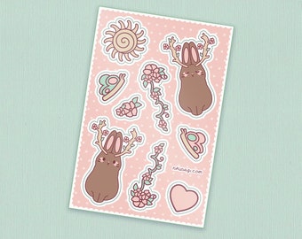 Jackalope Sticker Sheet | 4" x 6" | Waterproof & Weatherproof | Cute butterfly vinyl decals, Cottagecore aesthetic stationery, Nature art