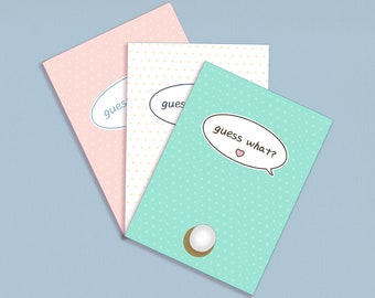 Guess What? Greeting Card & Envelope | A6: Measures 4.1” x 5.8” | Handmade by nikusagi, Kawaii stationery, Small pet present, Funny gift