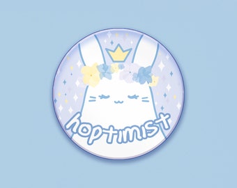 Positivity Pin | 1.25" | Yume kawaii button badge, Animal brooch, Ita bag accessories, Fairy kei jewelry, Soft girl aesthetic, Princess gift