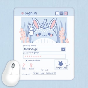 Whale Bunny Mouse Pad | Cute desk pad, Kawaii desk accessory, Work from home office supplies, 90s nostalgia cubicle decor, Programmer gift