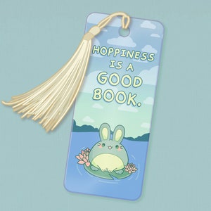 Frog Bunny Paper Bookmark with Tassel | Bookish accessories, Librarian appreciation gift, Back to school supplies, Cottagecore aesthetic art