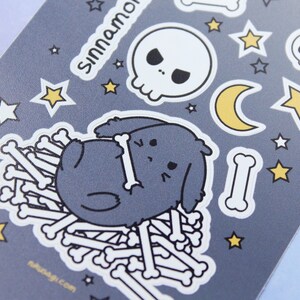 Goth Bunny Sticker Sheet 2.9 x 4.1 A7 Yami kawaii stickers, Spooky Halloween bujo deco, Creepy cute mini stickers, Goth stationery image 3