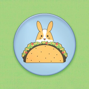 Taco Bunny Pin | 2.25&quot; | Kawaii button badge,  Cute food art, Anime brooch, Y2K accessory, Kidcore jewelry, Cute food art, Quirky present