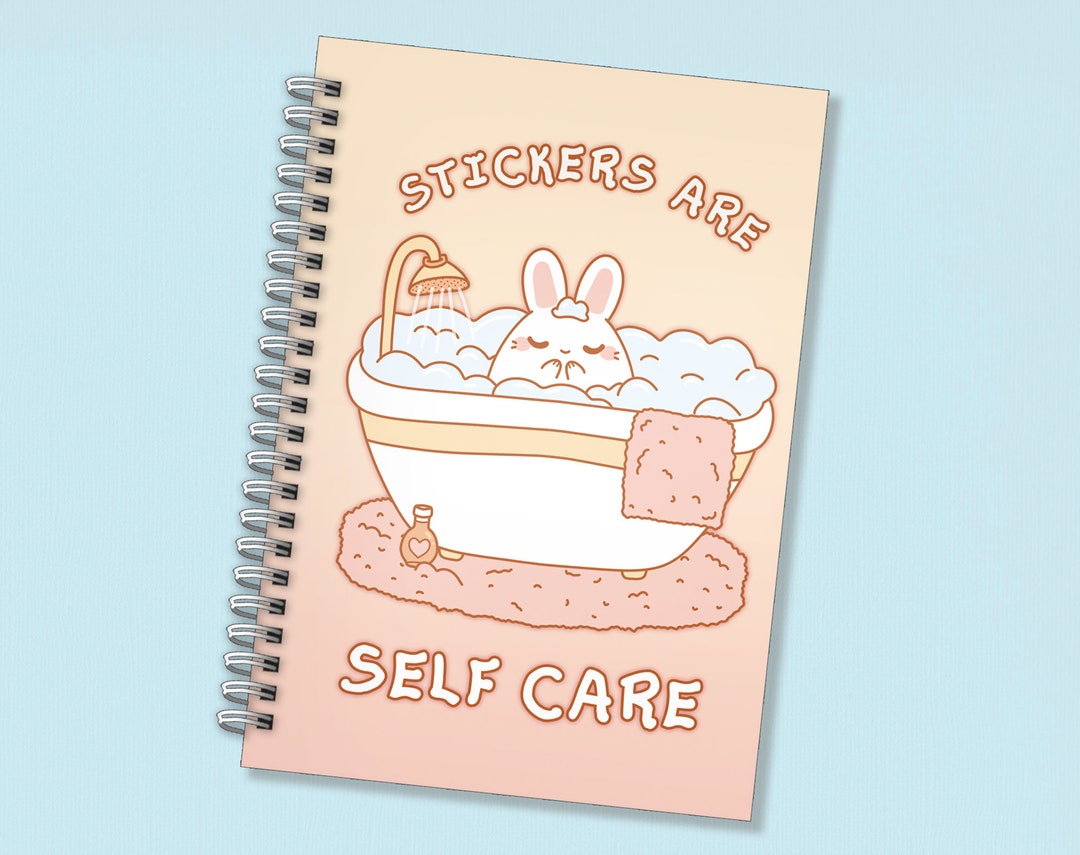 Wholesome Reusable Sticker Book | A5 Blank Notebook | 50 Sheets | Bunny ...