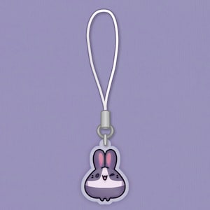 Dutch Rabbit Keyring | 1” Clear Acrylic Charm | Cartoon pet portrait, Kawaii animal illustration, Chibi art, Cute accessory, Bunny mom gift