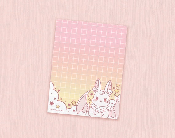 Bat Bunny Memo Pad 4 X 5.5 Pastel Goth Note Pad, Kawaii Stationery, Grid  Paper Pad, Cute Halloween, Tear Away Paper, Witchy Aesthetic 