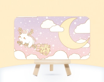 Dibujo de palo de escoba de Jackalope / Colgante de pared de ensueño, Criatura mítica única, Obra de arte inspirada en el anime, Regalo de luna, Bonita decoración de bruja