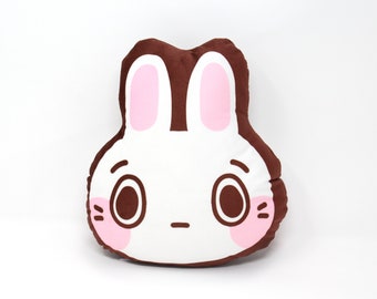 Blushing Bunny Pillow Plush with Zipper | 25 cm / 9.8" | Kawaii plushie, Funny gift, Stuffed animal, Anime stuffy, Cute home decor pillow