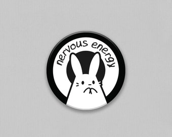 Nervous Energy Pin | 1.25&quot; | Yami kawaii button badge for backpack, Goth accessories, Mental health art, Anxiety gift, Introvert present