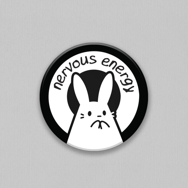 Nervous Energy Pin | 1.25" | Yami kawaii button badge for backpack, Goth accessories, Mental health art, Anxiety gift, Introvert present
