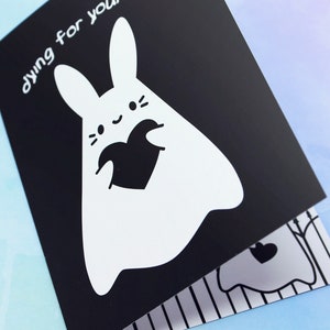 Card is monochromatic and printed in black and white. Blank inside so you can write your own message!