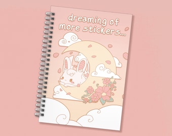 Dreamy Reusable Sticker Book | A5 / 50 sheets | Cute sticker organizer, Yume kawaii, Celestial aesthetic, Creepy cute vibes, Floral, Moon
