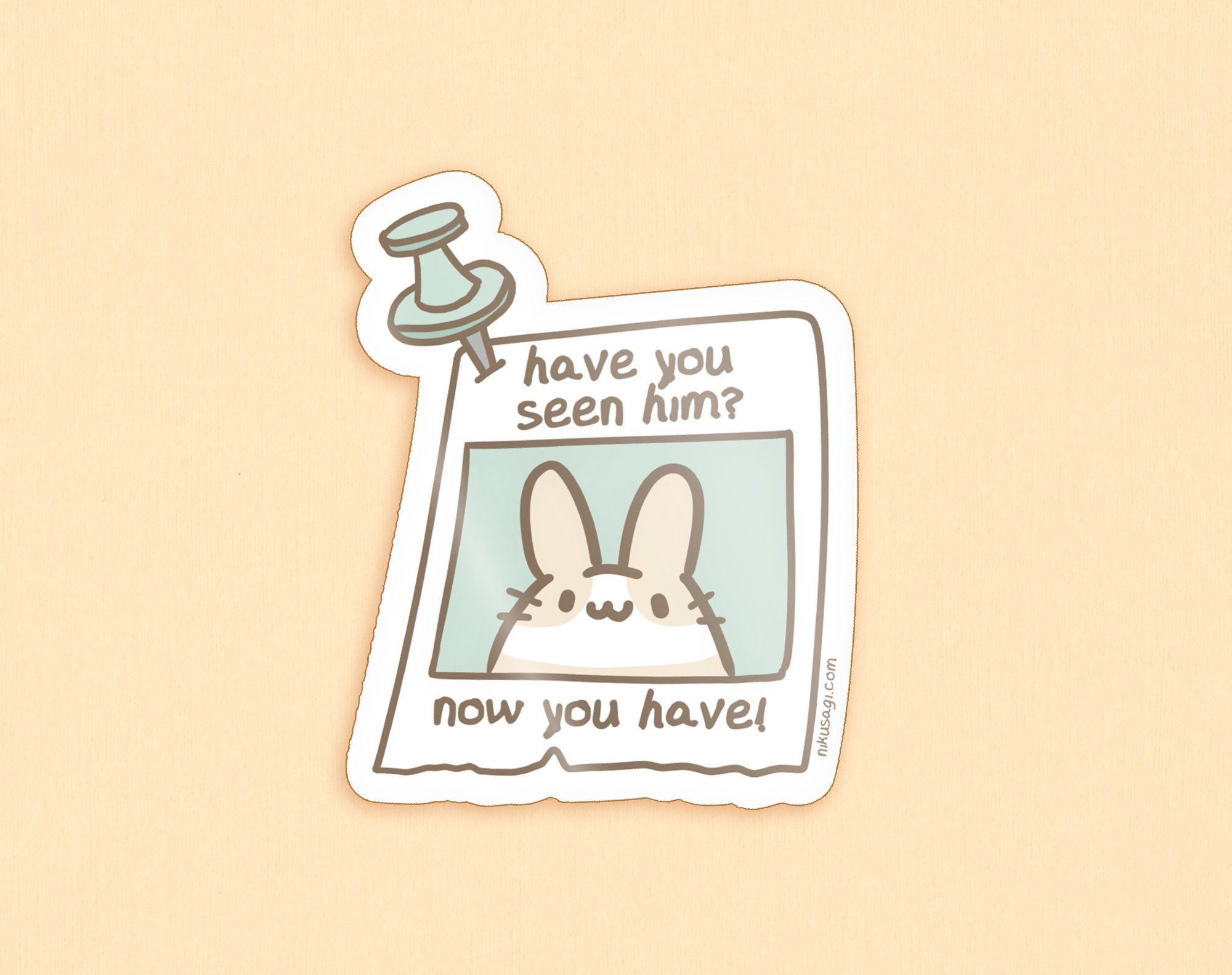 Funny Bunny Meme Sticker | Waterproof & Weatherproof | Dutch rabbit decal for car, water bottle, or laptop |  Kawaii aesthetic stationery