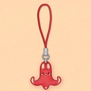 Octopus Weenie Phone Charm | 1” | Rabbit acrylic anime keychain, Cute food art, Japanese accessory, Bento hot dog, Gift for chef, Kawaiicore