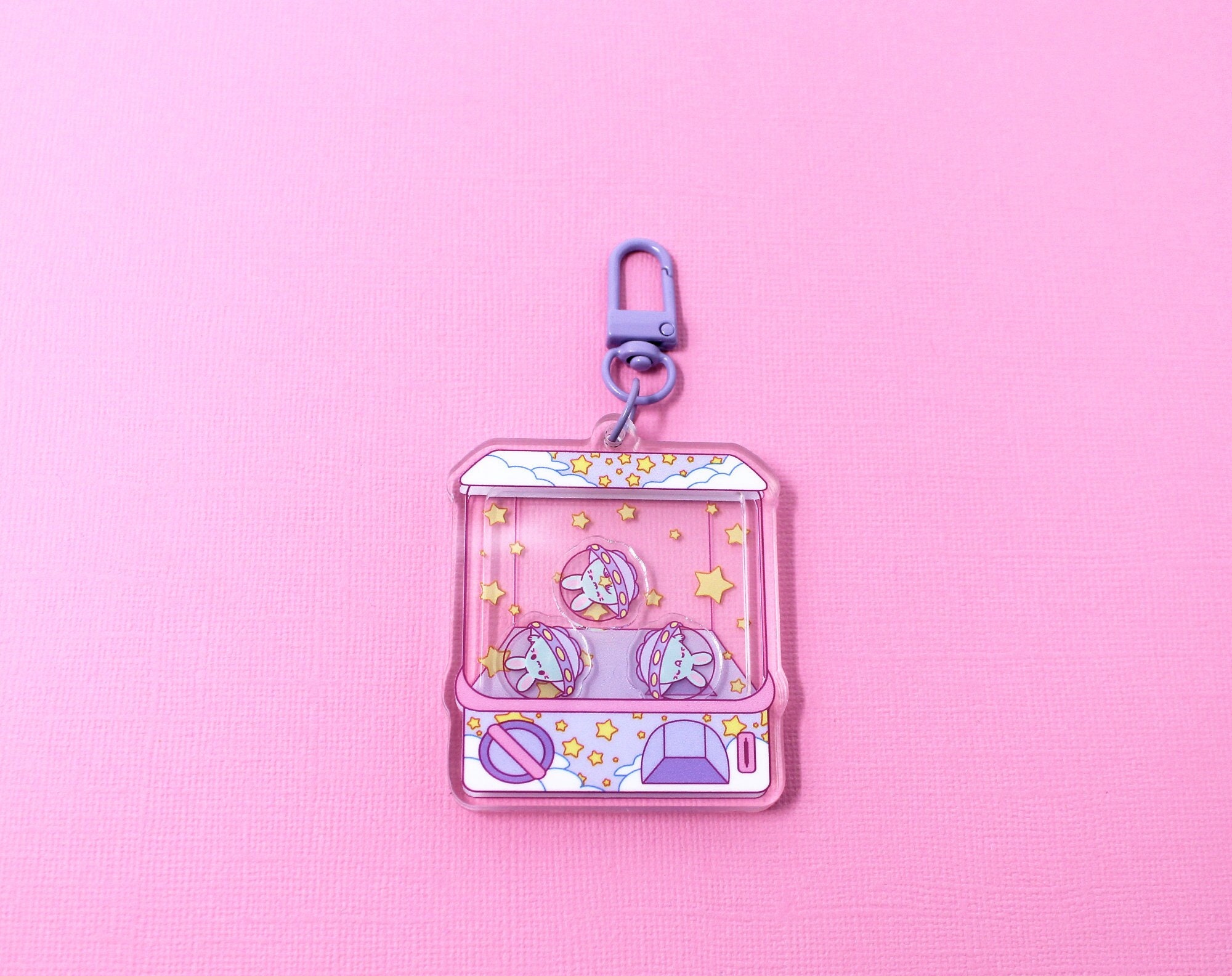 Caged Fairy cute kawaii clear acrylic keychain charm - Dreamchaserart