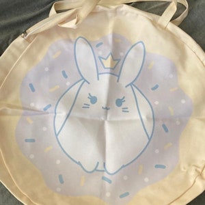 FLAWED! PRINTING ERROR! Large Donut Tote Bag - Contains Printing Errors - Has White spots on one side of bag - Imperfect Seconds Bag