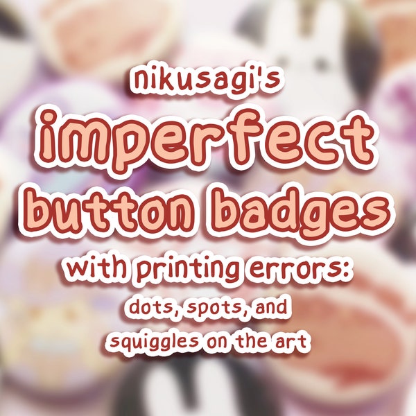 FLAWED but Functional Bunny Pins | 1.25" | Kawaii button badges, Quirky kidcore jewelry, Animal badges, Anime brooches, Funny gifts under 10