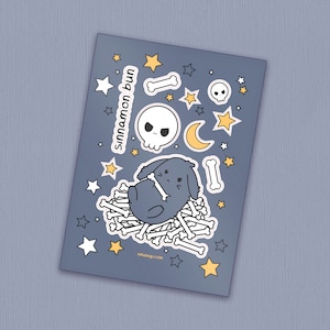 Goth Bunny Sticker Sheet 2.9 x 4.1 A7 Yami kawaii stickers, Spooky Halloween bujo deco, Creepy cute mini stickers, Goth stationery image 1