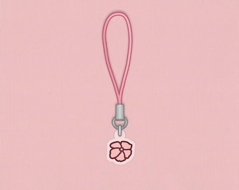 Mini Sakura Phone Charm | 0.5” 2-Sided Clear Acrylic Keychain | Japanese cherry blossom, Anime accessory, Kawaii aesthetic, Cute pink flower