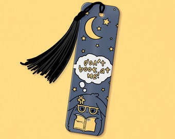 Funny Cardstock Bookmark with Tassel | Gift for avid readers, Cute back to school supplies, Page holder, Bookish accessories, Goth present