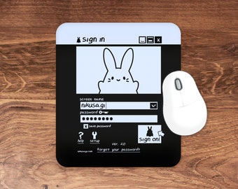 Ghost Bunny Mouse Pad | 7.75” x 9.25" | Goth computer accessories, Witchy aesthetic desk pad, Cute Halloween decor, Kawaii anime mouse mat