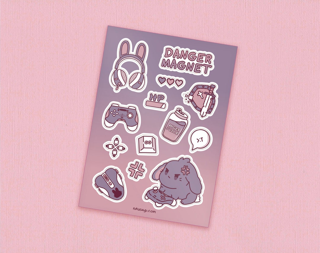 Rabbit Game Sticker Tank Bunny Video Game Sticker Sheet | A7 | Waterproof & Weatherproof ...