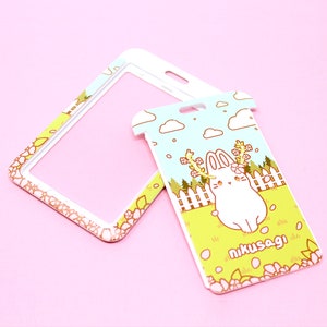 Portatarjetas de identificación de Jackalope / Accesorio de cordón kawaii, obsequio de agradecimiento para maestros, material escolar, arte estético lindo, Naturecore