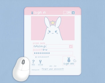 Princess Bunny Mouse Pad | Cute desk pad, Kawaii desk accessory, Work from home office supply, 90s nostalgia cubicle decor, Programmer gift