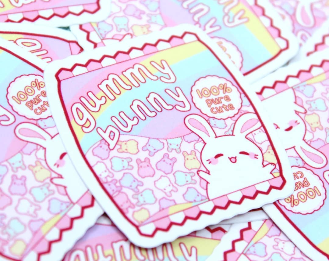 Labels Kidcore Gummy Bunny Sticker | 2