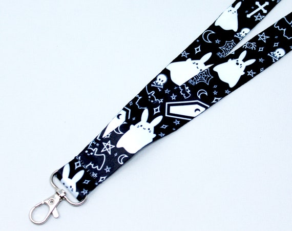 Ghost Bunny Breakaway Lanyard 36 Creepy Cute Key Holder, Emo ID